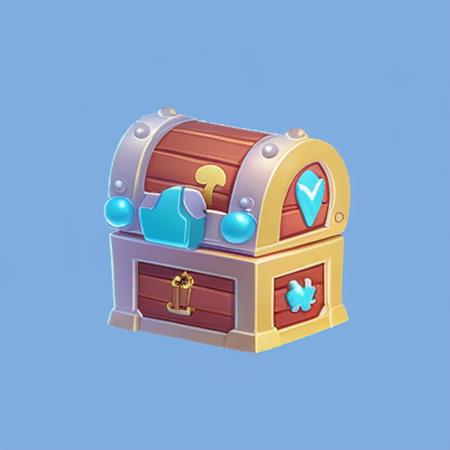 00691-3584400592-gameicon,masterpiece,best quality,ultra-detailed,masterpieces,The image features a cartoon treasure chest with a cat pattern, a.png